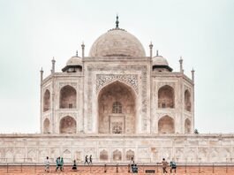 brown painted mosque during daytime