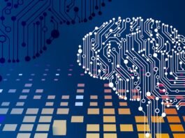 a computer circuit board with a brain on it